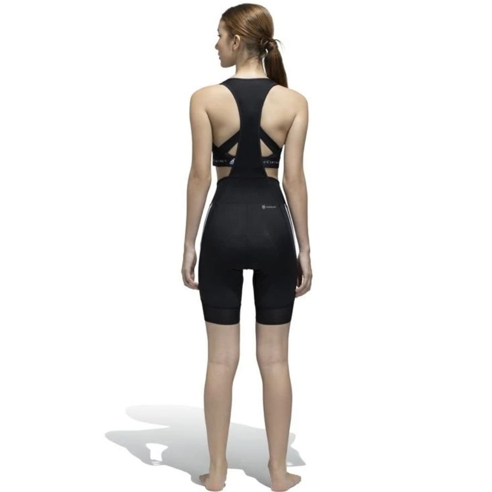 Adidas The Bib Padded Cycling Shorts Black White Women's Large Breathable Straps - Picture 7 of 15